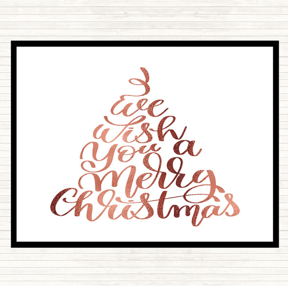 Rose Gold Christmas I Wish You A Merry Xmas Quote Dinner Table Placemat