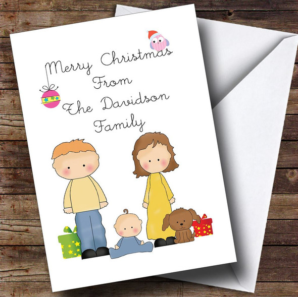 From Our Family Ginger Dad Boy Baby Personalised Christmas Card