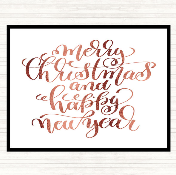 Rose Gold Christmas Merry Xmas New Year Quote Mouse Mat Pad