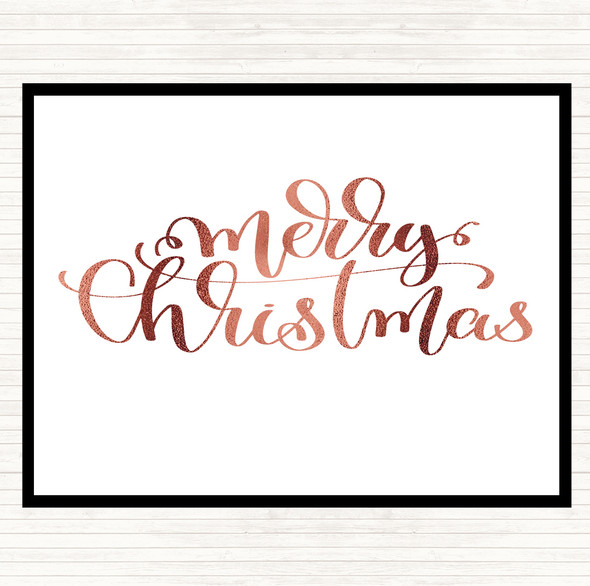 Rose Gold Christmas Merry Xmas Quote Dinner Table Placemat