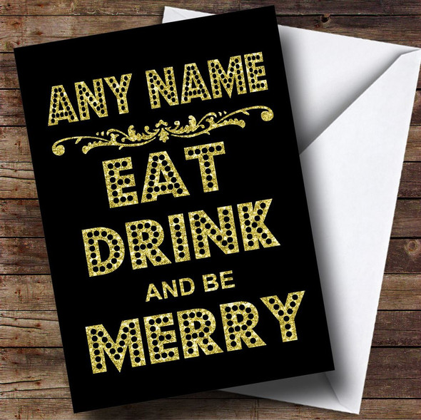 Eat Drink Merry Personalised Christmas Card