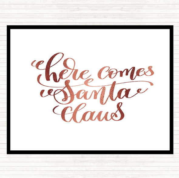 Rose Gold Christmas Santa Claus Quote Dinner Table Placemat