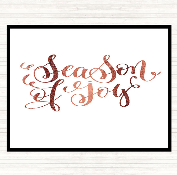 Rose Gold Christmas Season Of Joy Quote Mouse Mat Pad