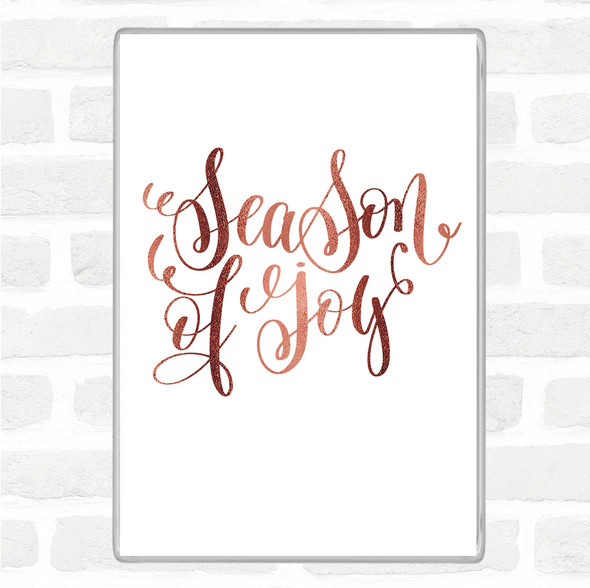 Rose Gold Christmas Season Of Joy Quote Jumbo Fridge Magnet