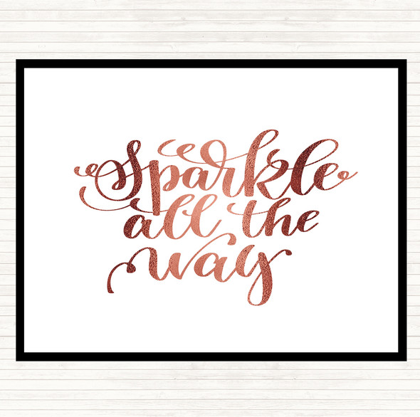 Rose Gold Christmas Sparkle All The Way Quote Mouse Mat Pad