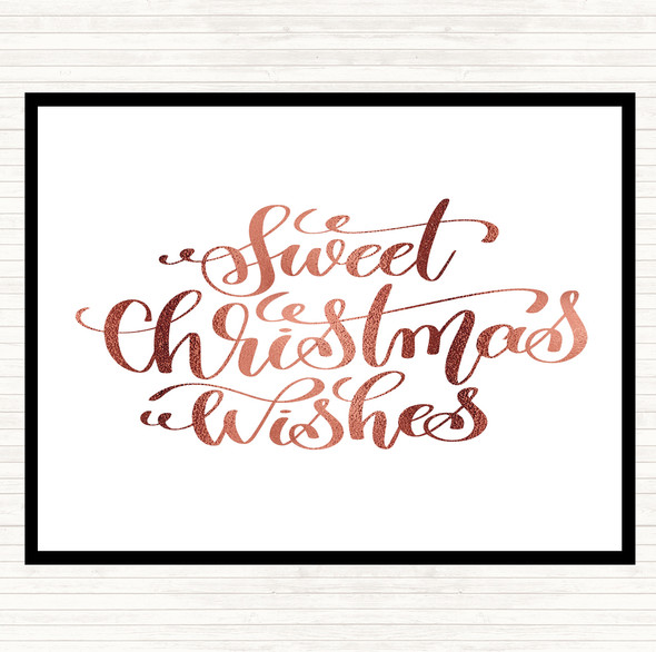 Rose Gold Christmas Sweet Xmas Wishes Quote Mouse Mat Pad