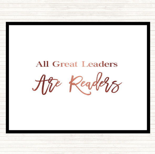 Rose Gold All Great Leaders Quote Mouse Mat Pad