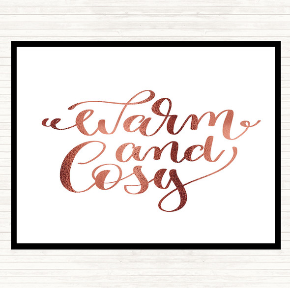 Rose Gold Christmas Warm And Cosy Quote Mouse Mat Pad
