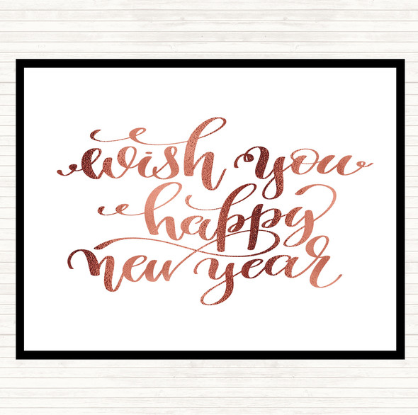 Rose Gold Christmas Wish Happy New Year Quote Mouse Mat Pad