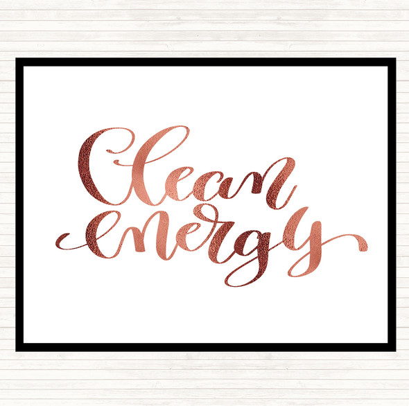 Rose Gold Clean Energy Quote Mouse Mat Pad