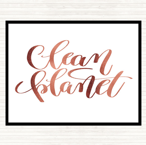 Rose Gold Clean Planet Quote Mouse Mat Pad