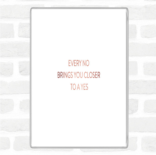Rose Gold Closer To Yes Quote Jumbo Fridge Magnet
