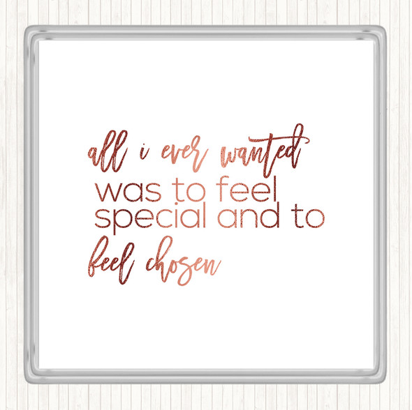 Rose Gold All I Wanted Quote Drinks Mat Coaster