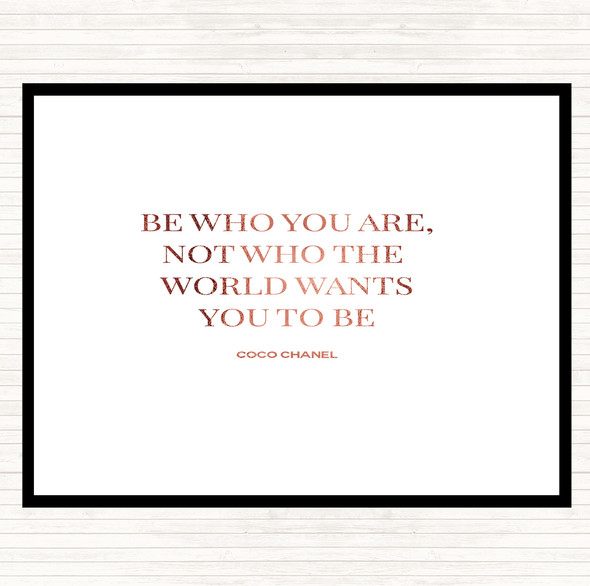 Rose Gold Coco Chanel Be Who You Are Quote Mouse Mat Pad