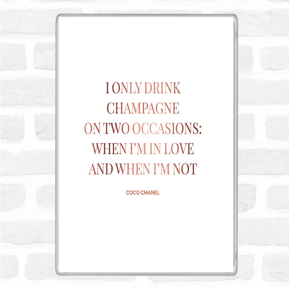 Rose Gold Coco Chanel Champagne Quote Jumbo Fridge Magnet