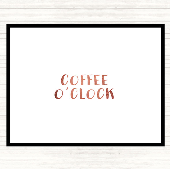 Rose Gold Coffee O'clock Quote Mouse Mat Pad