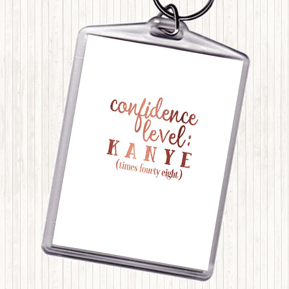 Rose Gold Confidence Level Quote Bag Tag Keychain Keyring