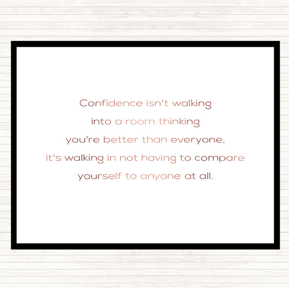 Rose Gold Confidence Quote Dinner Table Placemat