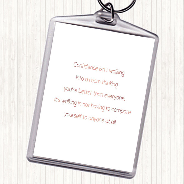 Rose Gold Confidence Quote Bag Tag Keychain Keyring