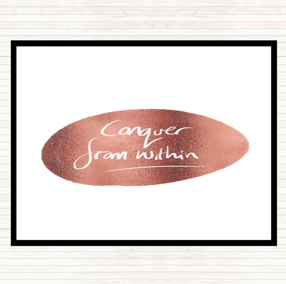Rose Gold Conquer From Within Quote Mouse Mat Pad