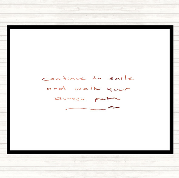 Rose Gold Continue To Smile Quote Mouse Mat Pad