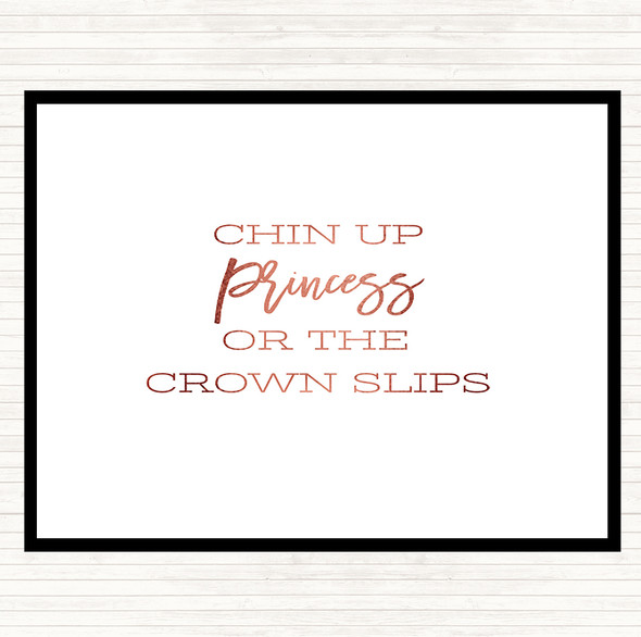 Rose Gold Crown Slips Quote Mouse Mat Pad