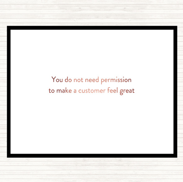 Rose Gold Customer Feel Great Quote Mouse Mat Pad