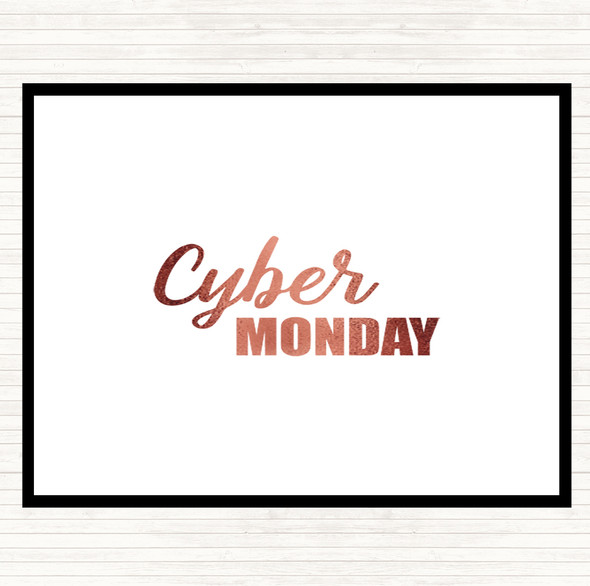 Rose Gold Cyber Monday Quote Mouse Mat Pad