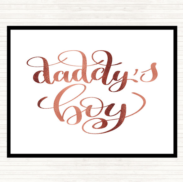 Rose Gold Daddy's Boy Quote Mouse Mat Pad