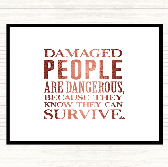 Rose Gold Damaged People Quote Mouse Mat Pad