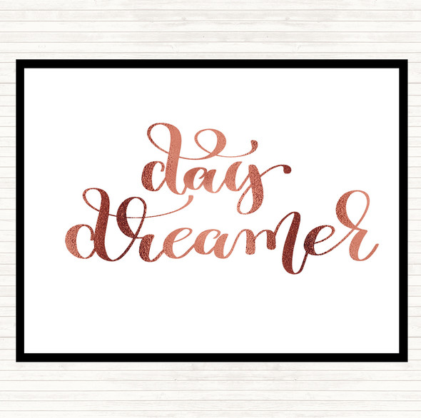 Rose Gold Day Dreamer Quote Mouse Mat Pad