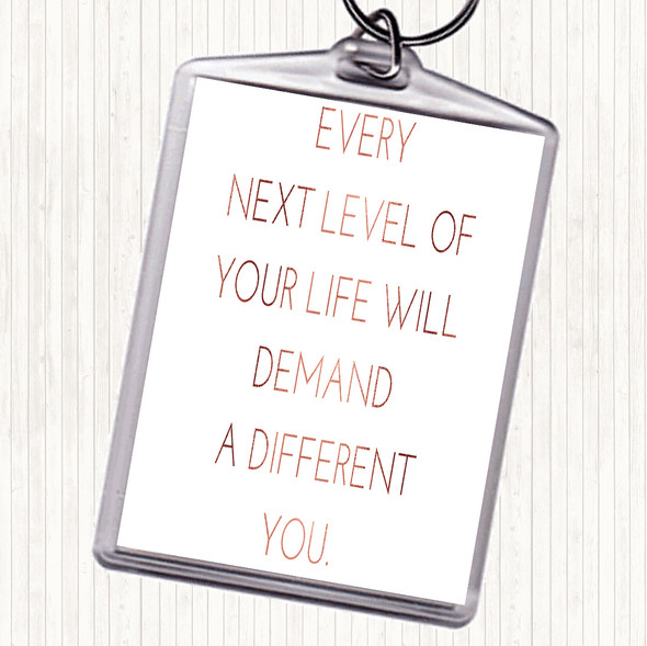 Rose Gold Demand A Different You Quote Bag Tag Keychain Keyring