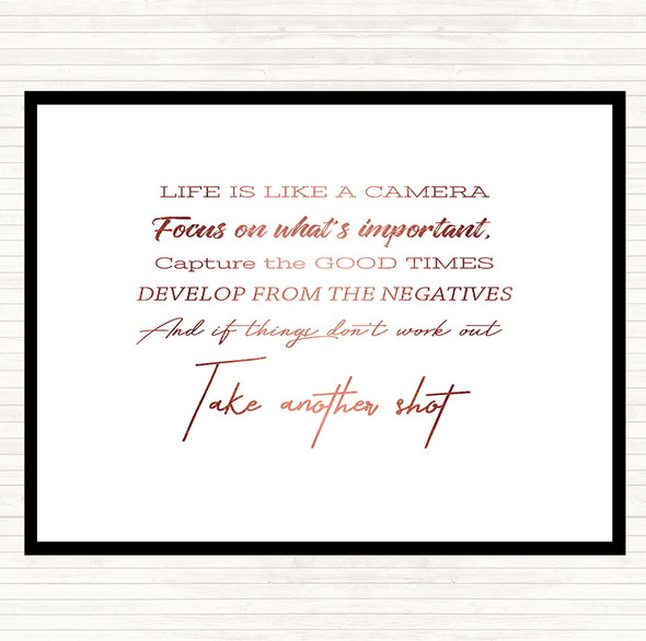 Rose Gold Develop From Negatives Quote Dinner Table Placemat