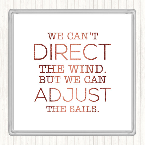 Rose Gold Direct Wind Adjust Sails Quote Drinks Mat Coaster