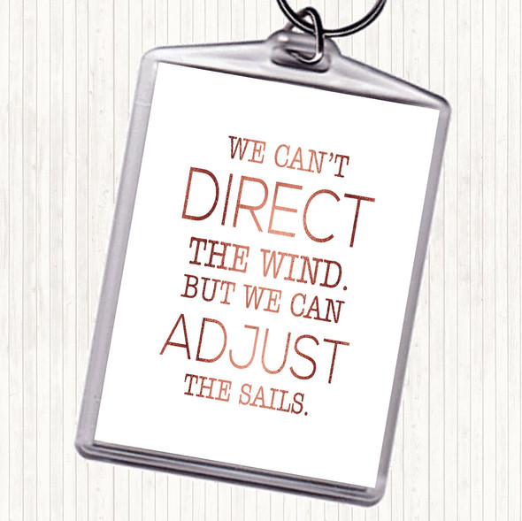 Rose Gold Direct Wind Adjust Sails Quote Bag Tag Keychain Keyring