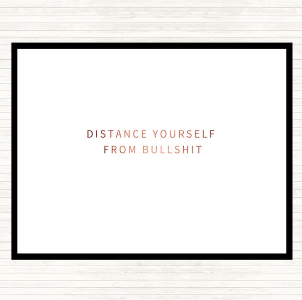 Rose Gold Distance Yourself Quote Mouse Mat Pad