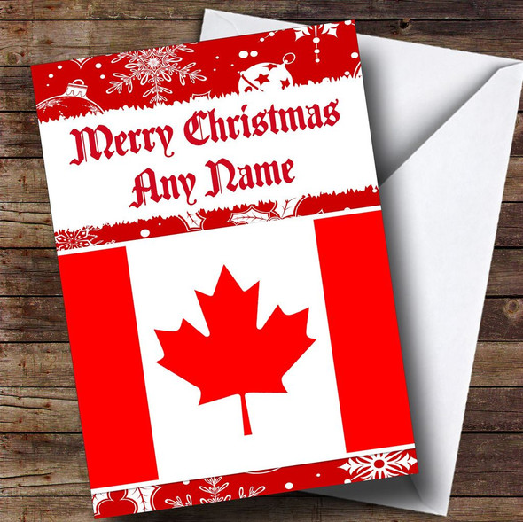 Canadian Flag / Canada Personalised Christmas Card