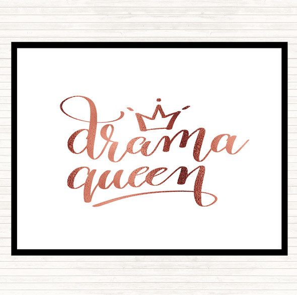 Rose Gold Drama Queen Quote Mouse Mat Pad