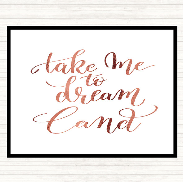 Rose Gold Dream Land Quote Mouse Mat Pad