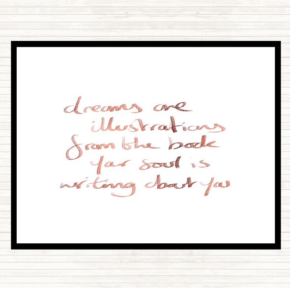 Rose Gold Dreams Are Illustrations Quote Mouse Mat Pad