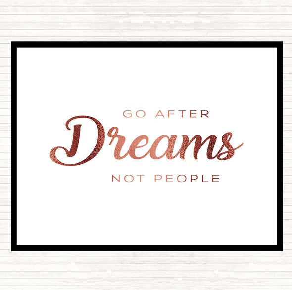 Rose Gold Dreams Not People Quote Dinner Table Placemat