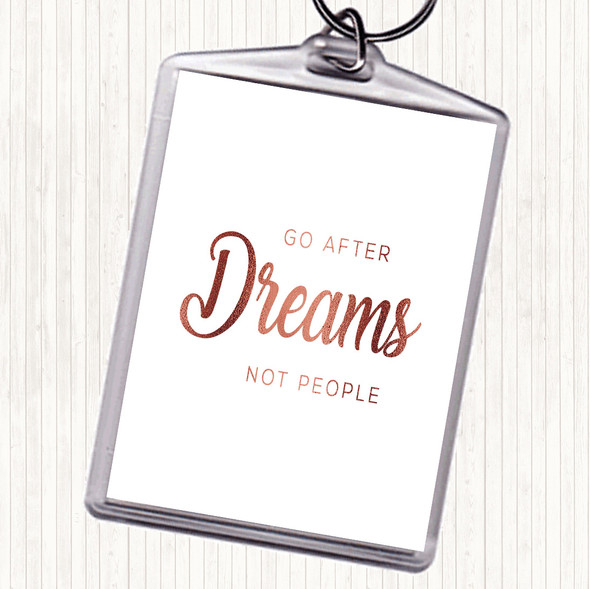 Rose Gold Dreams Not People Quote Bag Tag Keychain Keyring