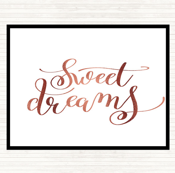 Rose Gold Dreams Quote Dinner Table Placemat