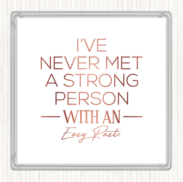 Rose Gold Easy Past Quote Drinks Mat Coaster