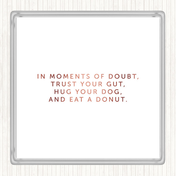Rose Gold Eat A Donut Quote Drinks Mat Coaster