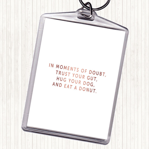 Rose Gold Eat A Donut Quote Bag Tag Keychain Keyring