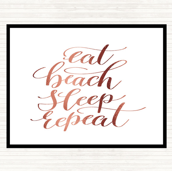 Rose Gold Eat Beach Repeat Quote Mouse Mat Pad
