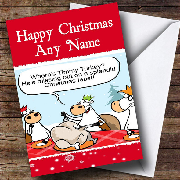 Funny Joke Turkey Christmas Card Personalised