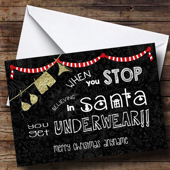 Funny Stop Believing Personalised Christmas Card