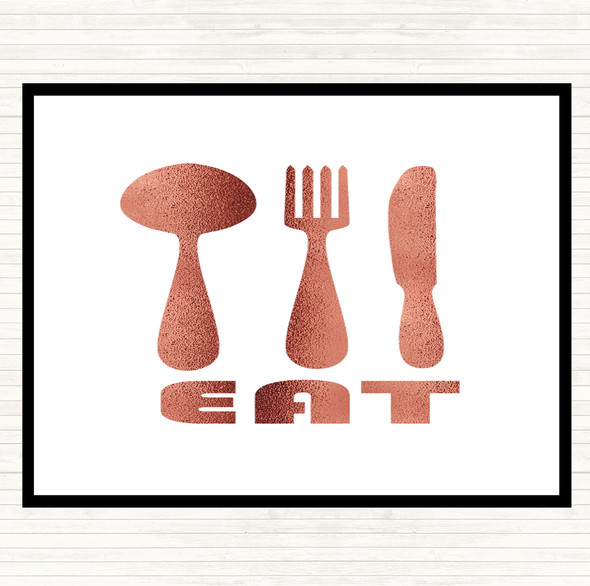 Rose Gold Eat Quote Dinner Table Placemat